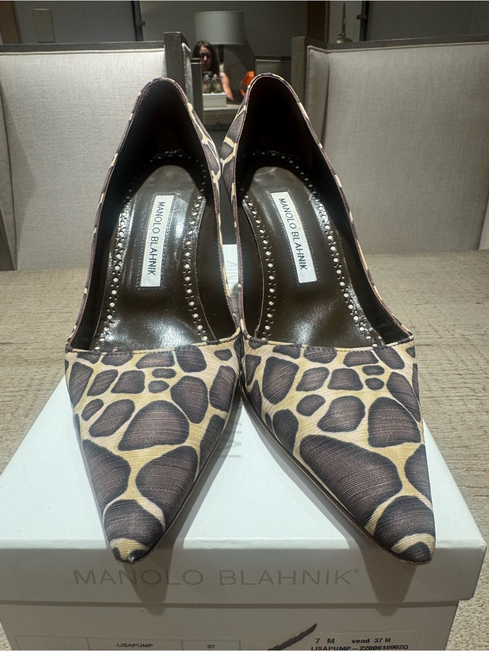Manolo Blahnik Leopard-Pattern Pointed Toe Pumps - Brown & Black
